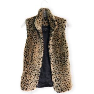 Love Culture Faux Fur Leopard Print Vest Size S